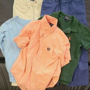 Polo by Ralph Lauren Kids Green and Orange Button Down Shirt